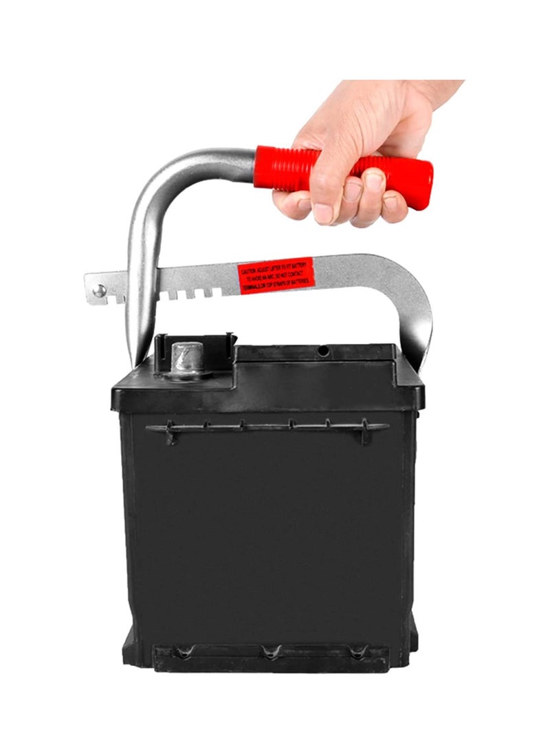 Battery Carrier, Battery Rack with Pads, Adjustable from 5" to 7", for Lifting and Carrying Batteries, 2 Pack