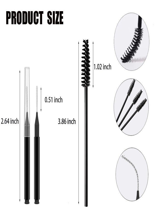 IAIHBBLY 120 Pcs Micro Eyebrow Brush Set, Eyebrow Spoolie Brow Lamination Brush Supplies for Eyebrows Eyelash Brushes Lash Lift Tool for Brows and Lashes Comb Extensions (2 Style, Black) - Image 2