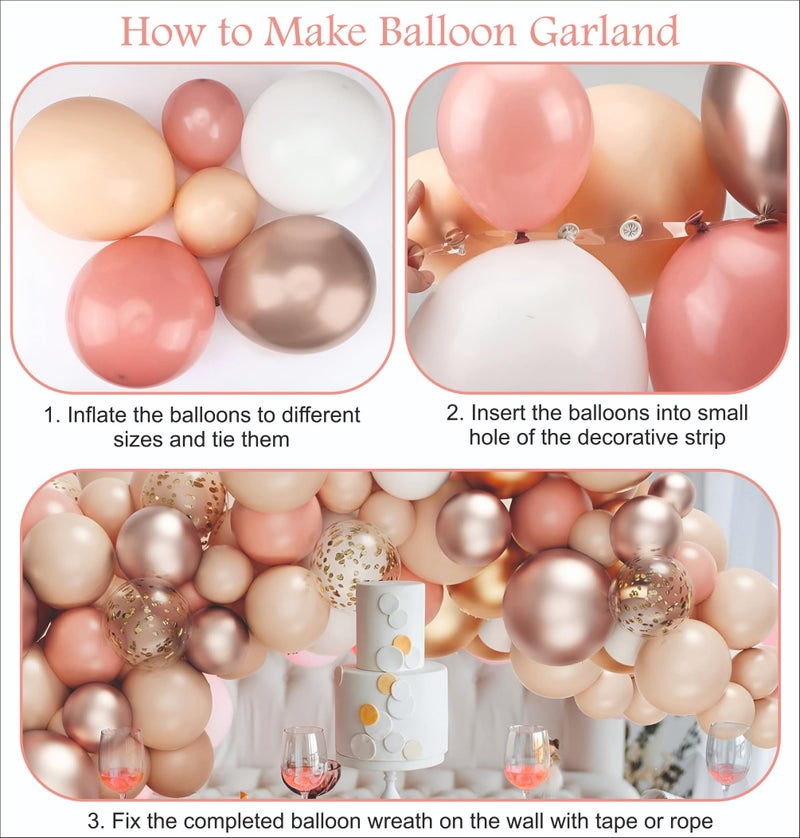 YOURS DECOR Balloon Decoration Kit - 57 Pcs Golden Chrome, Pink & White Balloons for Birthday, Weddings, Anniversary & Events Garland Set | Birthday Decoration Items for Kids & Adults - Image 4