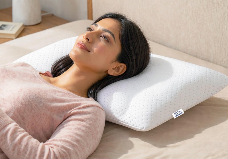 GADDA CO Orthopedic Memory Foam Pillow for Neck Pain Relief | Ergonomic Cervical Support for Spinal Alignment & Better Sleep | 2-Year Warranty | 25x 16 x 4 inch | White | Pack of 1 - Image 1