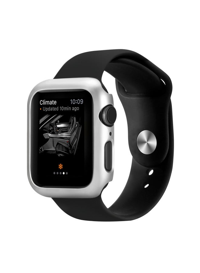 Watch Frame For Apple For AppleWatch Watch 4321 Generation Protective Cover PC Spray Anti-fall Hard Shell-Color:Gold-Exterior Dimension:38mm