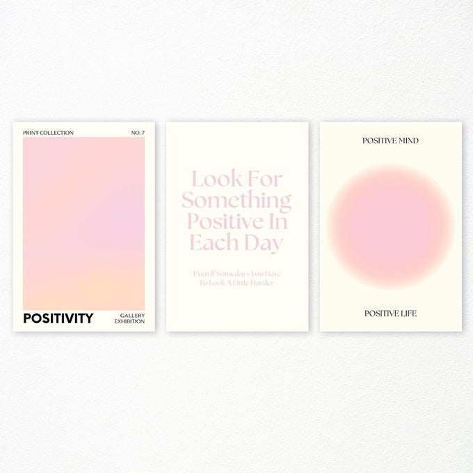 PINK GRADIENT AURA ANGEL NUMBERS POSTER FOR ROOM AESTHETIC 3 PIECE 12X16IN PASTEL POSITIVE DAILY AFFIRMATION QUOTES CANAVS WALL ART ABSTRACT MINIMALIST PRINT PAINTING FOR BEDROOM UNFRAMED