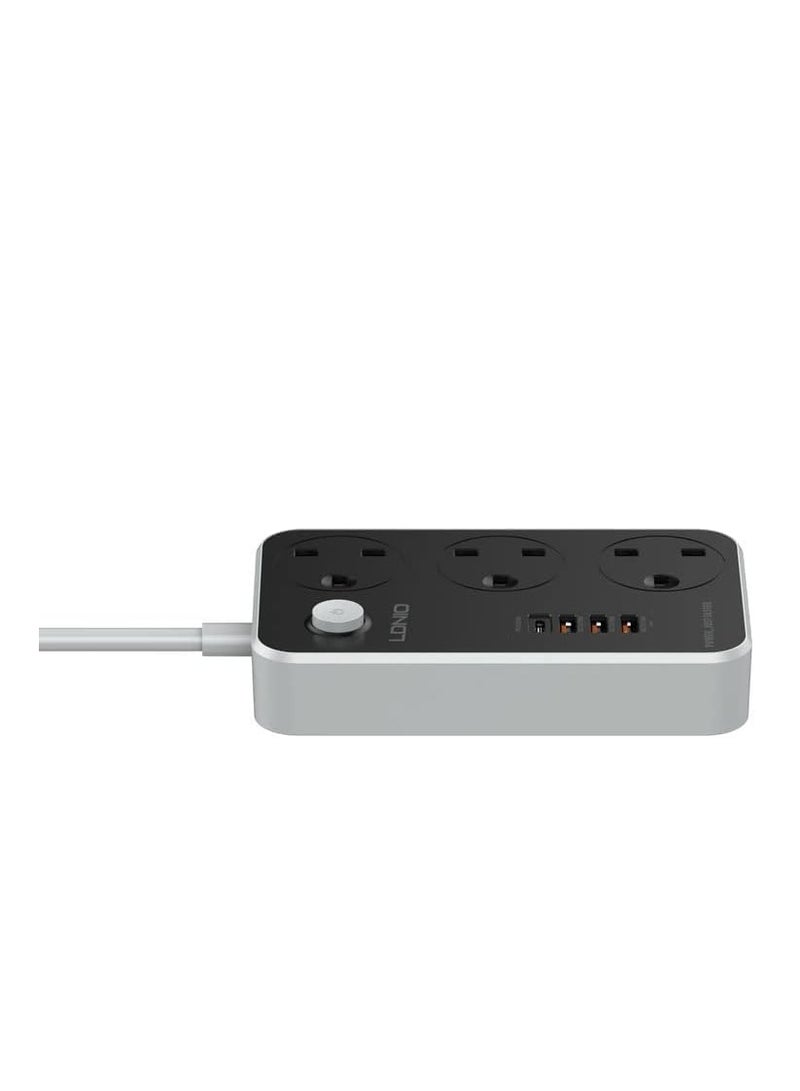 LDNIO Power Extension Socket Surge Protector with 3 Outlets 3 USB ports 1 PD port compatible With 3 Pin Plug  - Image 5