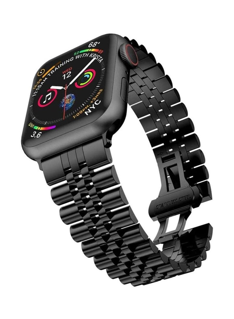 Captaintech accessoryME Replacement Band Compatible with Apple Watch 41mm / 40mm / 38mm, Stainless Steel Solid Strap Metal Bracelet for Apple Watch Series 8 7 6 5 4 3 2 SE (Black) - Image 2