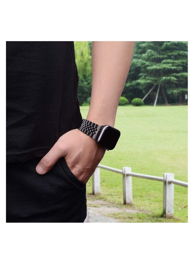 Captaintech accessoryME Replacement Band Compatible with Apple Watch 41mm / 40mm / 38mm, Stainless Steel Solid Strap Metal Bracelet for Apple Watch Series 8 7 6 5 4 3 2 SE (Black) - Image 5