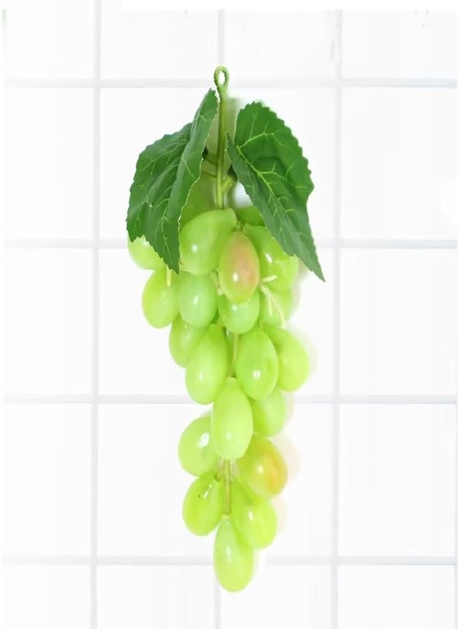 WLngtv 1 Bunches Green Artificial Grapes Plastic Hanging Grapes Decorative Fake Faux Fruit Centerpieces Props Simulated Fruit Ornaments for Home Kitchen - Image 1