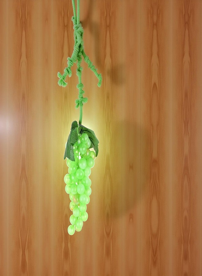 WLngtv 1 Bunches Green Artificial Grapes Plastic Hanging Grapes Decorative Fake Faux Fruit Centerpieces Props Simulated Fruit Ornaments for Home Kitchen - Image 4