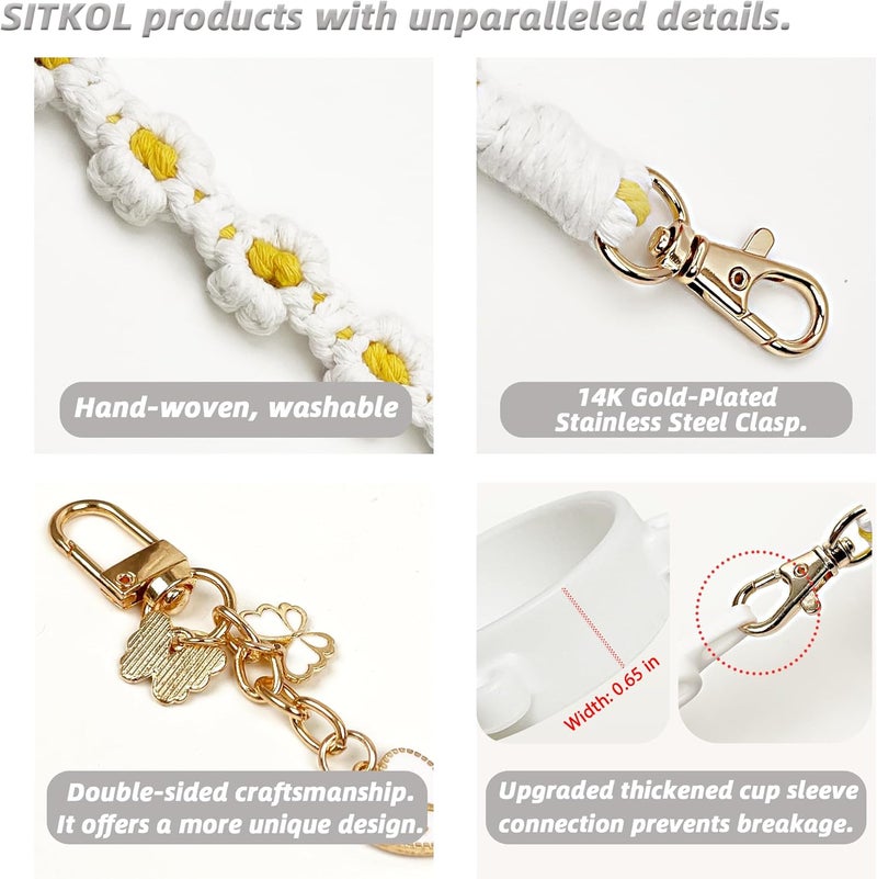 SITKOL Cute Letter Charm Set Compatible with Owala Water Bottle 24 oz, 32 oz, 40 oz, Owala Kids, Owala Coffee Tumbler, Owala FreeSip – Includes Handle Strap, for Owala Accessories & Stanley Cup Accessories - Image 4