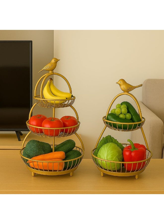 BS B&S 3-Tier Metal Fruit Basket Stand - Image 4