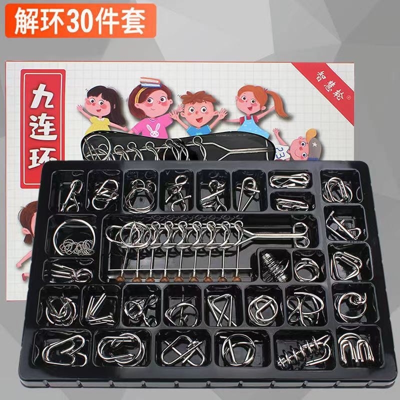 Intellectual Unlocking 8-Piece Set Abc Unlocking Nine-Link Intellectual Buckle 30-Piece Set Educational Metal Toys Dropshipping - Image 4