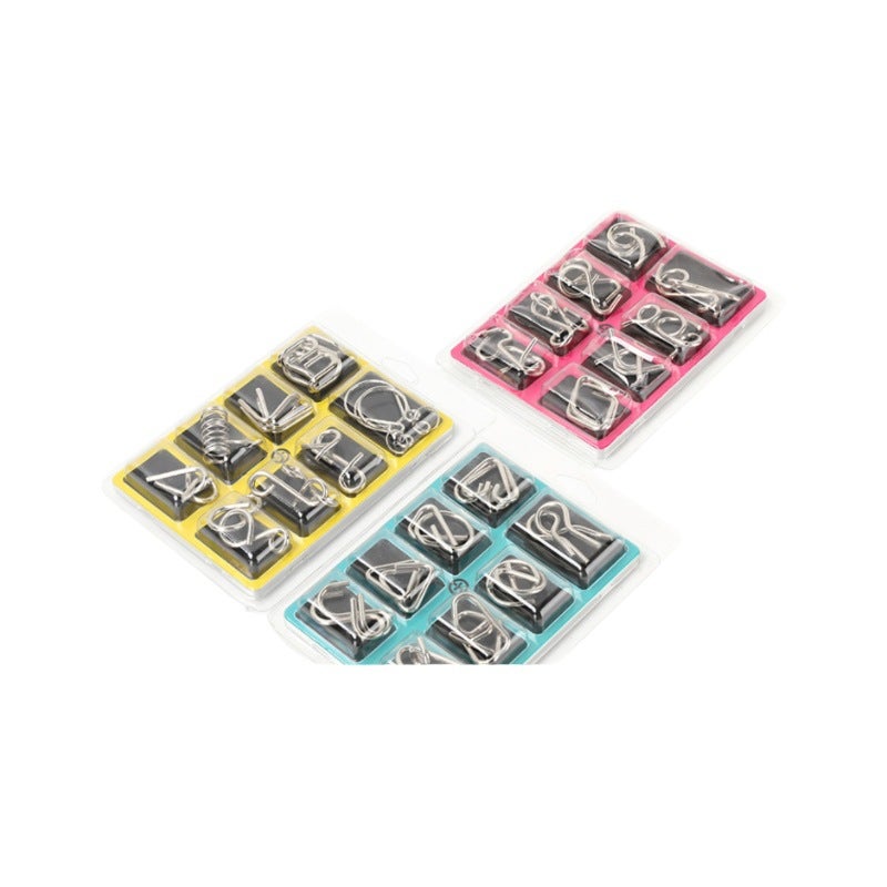 Intellectual Unlocking 8-Piece Set Abc Unlocking Nine-Link Intellectual Buckle 30-Piece Set Educational Metal Toys Dropshipping - Image 5