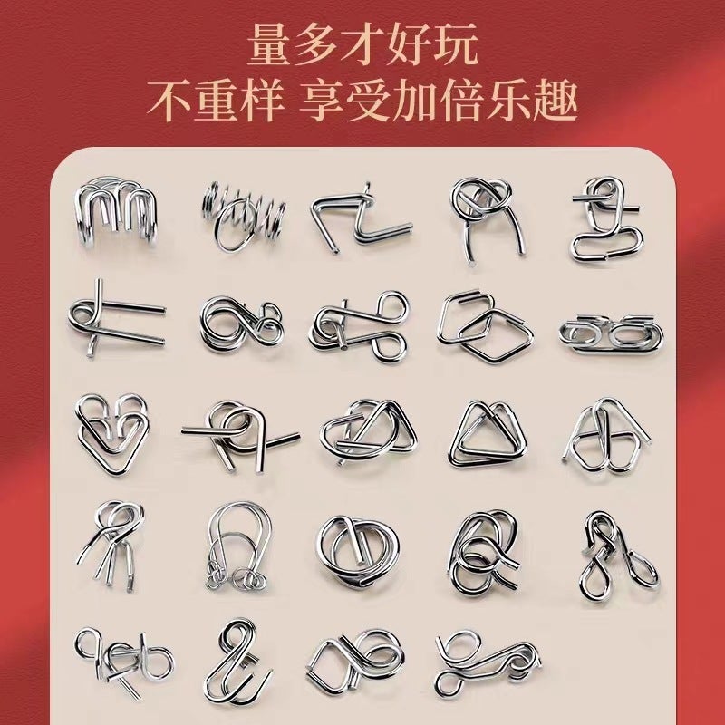 Intellectual Unlocking 8-Piece Set Abc Unlocking Nine-Link Intellectual Buckle 30-Piece Set Educational Metal Toys Dropshipping - Image 2