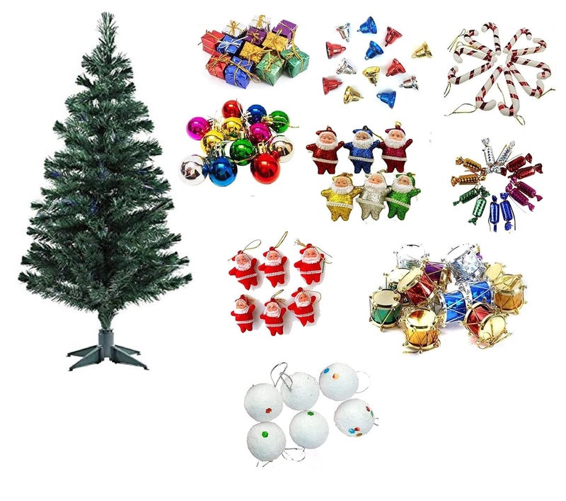 DEEPTI DECOR Artificial 4 Feet XMas TreeChristmas Tree with Ornaments Best Decoration for Merry Christmas and X Mass Party and New Year Celebration 4 Feet Tree 82 Pcs Ornaments Combo 1 - Image 1