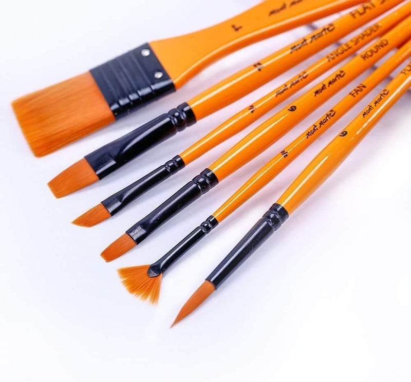 R H LIFESTYLE R H lifestyle Art Paint Brushes Set for Painting 10 Variety of Brushes in Wallet Perfect for Beginners Professionals and Artists Acrylic Brush Set Taklon Brushes  - Image 5