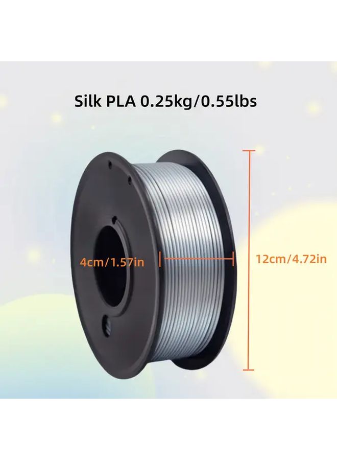 Silk Grey Glossy PLA 3D Printer Filament 1 75mm 250g Spool For Most FDM Printers - Image 2