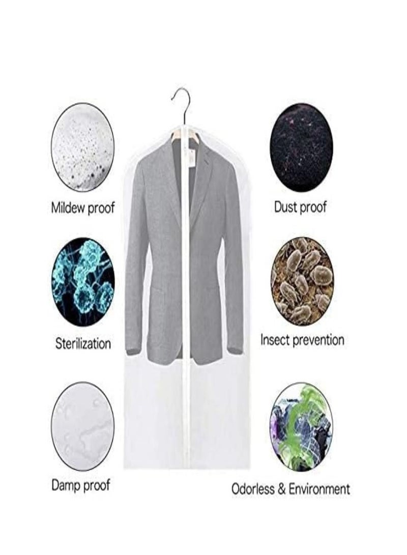 6pcs/Set Dust Cover Garment Bag Clear for Long Dress 60 X 120CM Moth Proof Garment Bags White Breathable Full Zipper Dust Cover for Clothes Storage Closet - Image 4