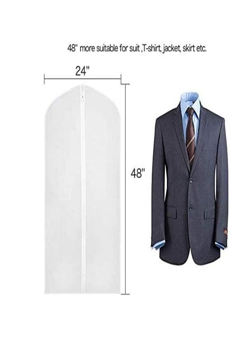 6pcs/Set Dust Cover Garment Bag Clear for Long Dress 60 X 120CM Moth Proof Garment Bags White Breathable Full Zipper Dust Cover for Clothes Storage Closet - Image 2
