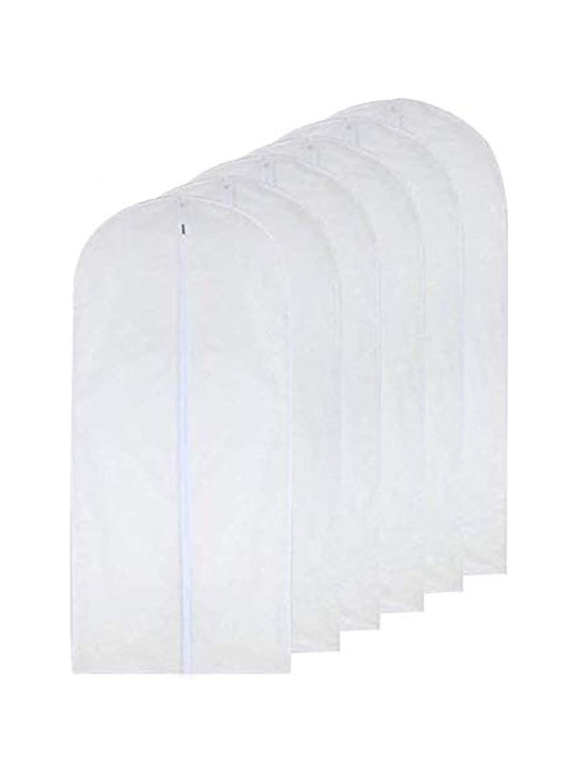 6pcs/Set Dust Cover Garment Bag Clear for Long Dress 60 X 120CM Moth Proof Garment Bags White Breathable Full Zipper Dust Cover for Clothes Storage Closet - Image 1