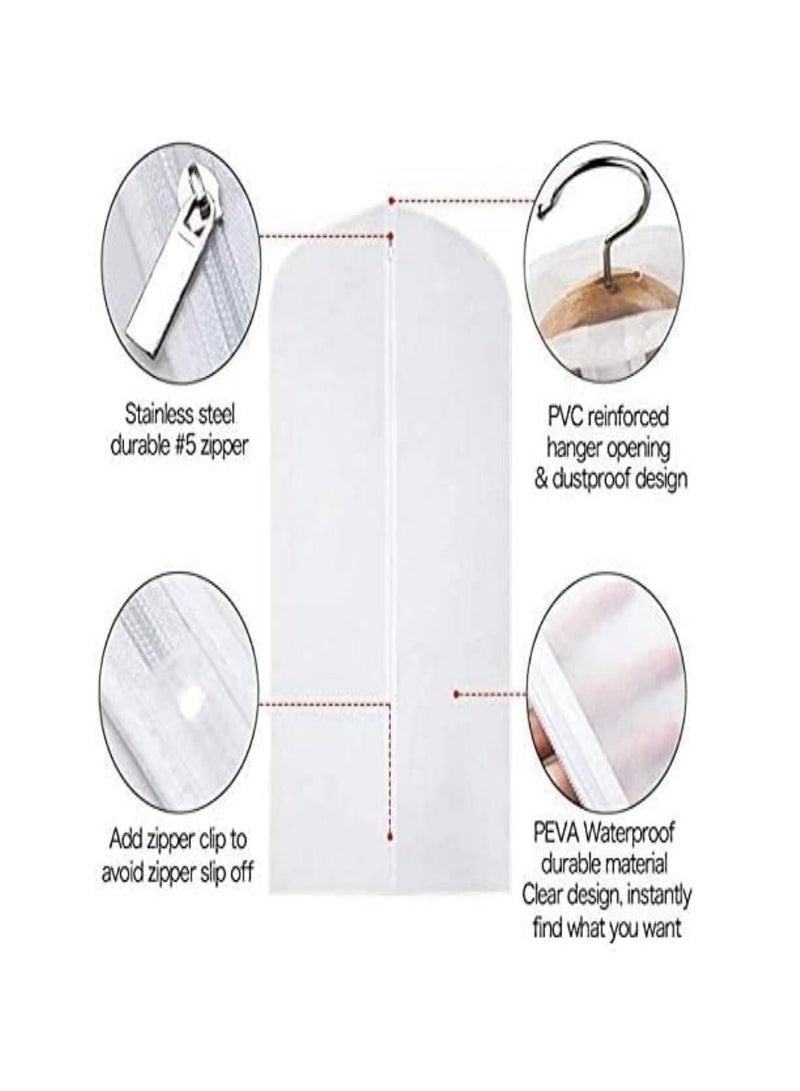 6pcs/Set Dust Cover Garment Bag Clear for Long Dress 60 X 120CM Moth Proof Garment Bags White Breathable Full Zipper Dust Cover for Clothes Storage Closet - Image 5