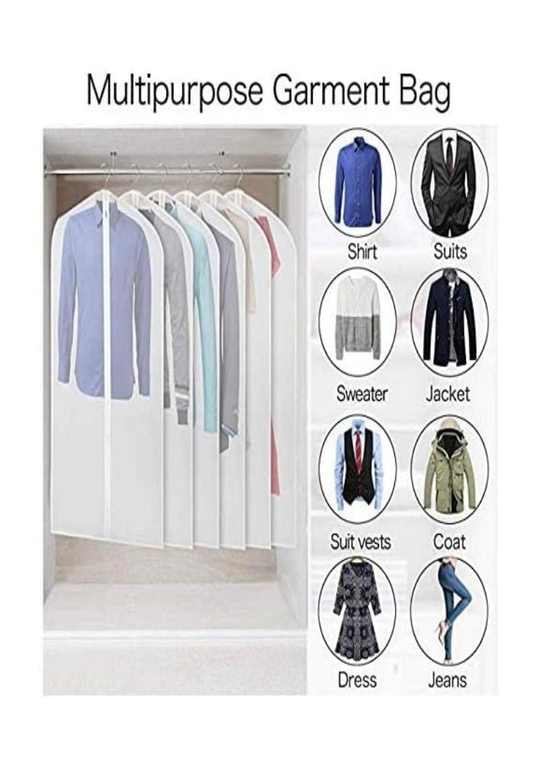 6pcs/Set Dust Cover Garment Bag Clear for Long Dress 60 X 120CM Moth Proof Garment Bags White Breathable Full Zipper Dust Cover for Clothes Storage Closet - Image 3