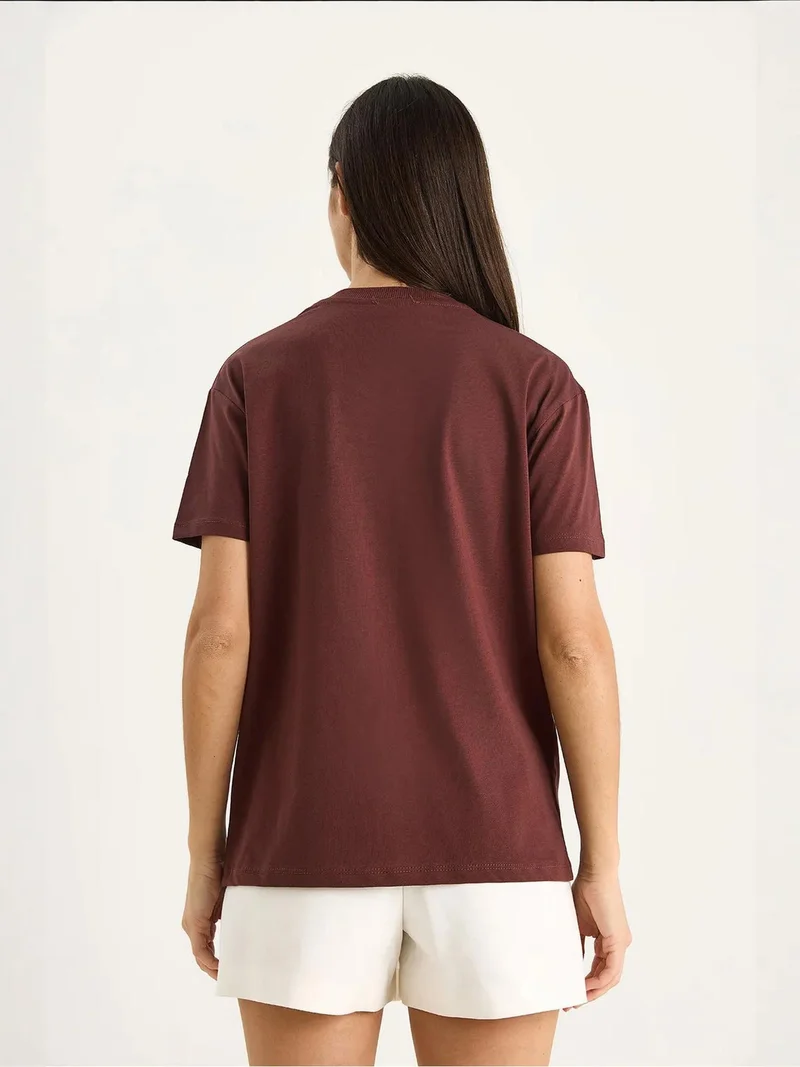 Bianco Lucci LUCCI Floral Print Crew Neck T-Shirt with Accessory Detail