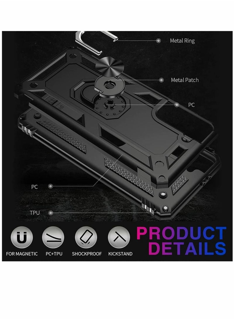 SYOSI - Case for Samsung S21 FE Heavy Duty Hard Armor Military Anti Fall Shockproof Bumper Rugged with Magnetic Ring Kickstand Cover Galaxy 5G Cases 2022 Black - Image 1