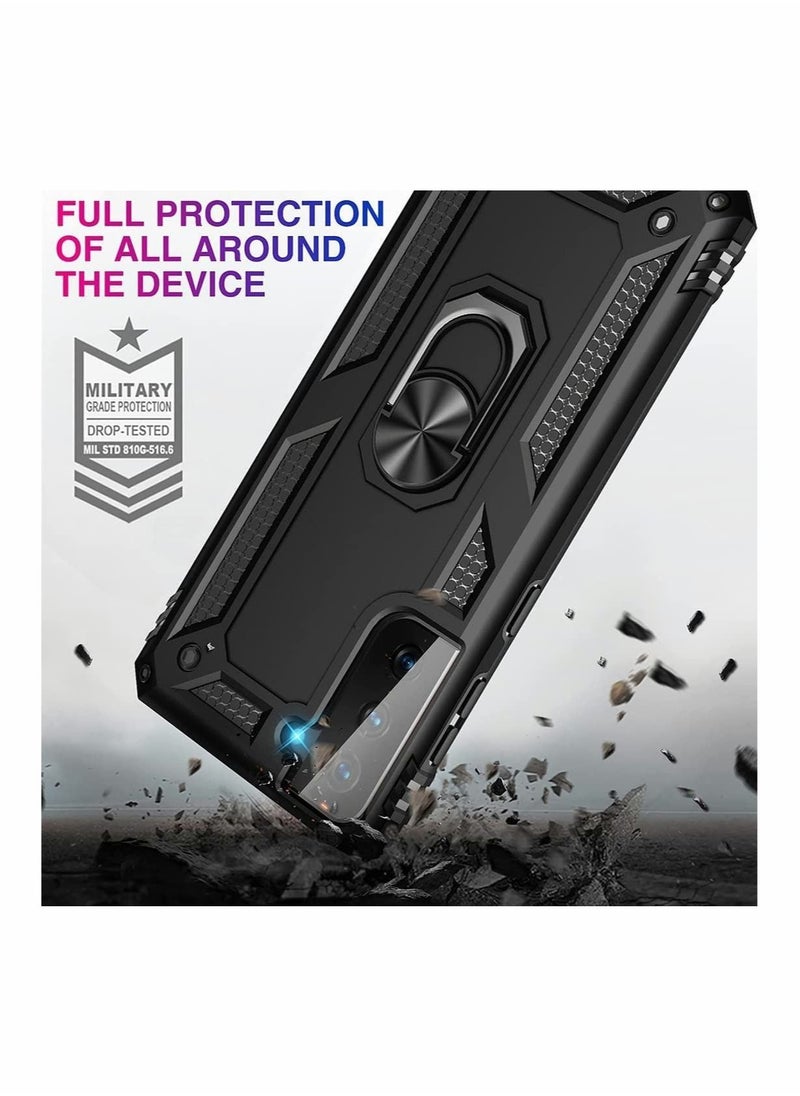 SYOSI - Case for Samsung S21 FE Heavy Duty Hard Armor Military Anti Fall Shockproof Bumper Rugged with Magnetic Ring Kickstand Cover Galaxy 5G Cases 2022 Black - Image 1
