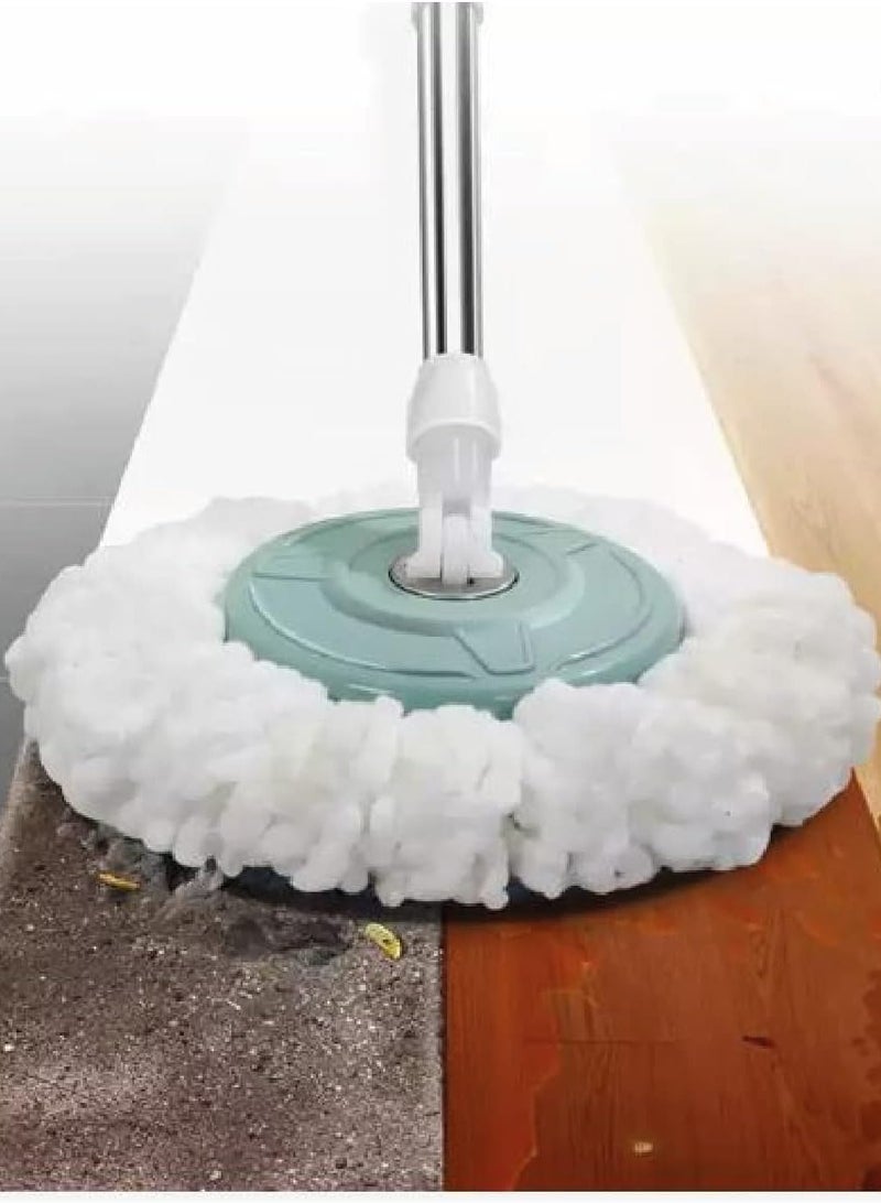 Spin Mop For Floor Cleaning Stainless Steel Mop and Bucket With Telescopic Handle Hands Free Wringing Floor Mop With 6L Large Capacity and Reusable Refills For Home Office Aqua Green/Grey - Image 3