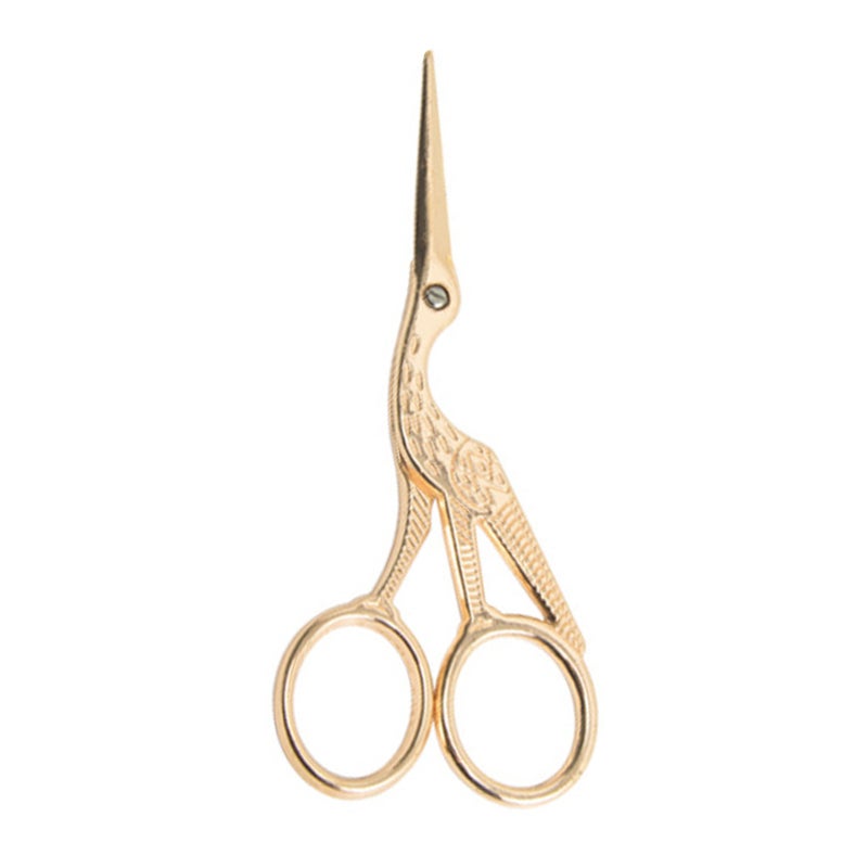 Precision Scissors 4.5Inch Stainless Steel Gold Finish - Durable Ergonomic Bending Handle Crafting Tool for Sewing Diy Home Office Use - Image 1