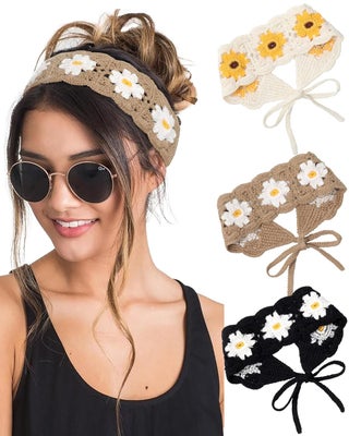 HAIMEIKANG Hippie Hair Bandanas Headbands for Women Boho Headband Knit Hair Bands Floral Head Wrap for GirlsBlackCoffeeBeige - pzsku/ZB4A13546B11422B81907Z/45/_/1742913393/3119e2b1-cf9d-4b26-8370-20efa1d50a85