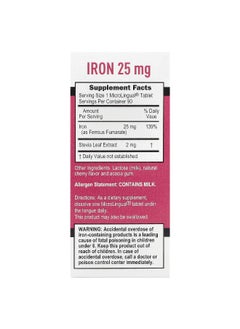 Superior Source Superior Source, Just Women, Iron, 25 mg, 90 MicroLingual® Instant Dissolve Tablets  - Image 2