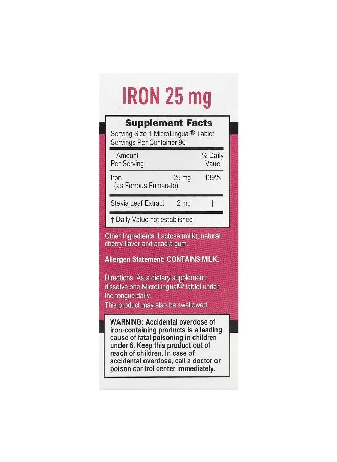 Superior Source Superior Source, Just Women, Iron, 25 mg, 90 MicroLingual® Instant Dissolve Tablets  - Image 2