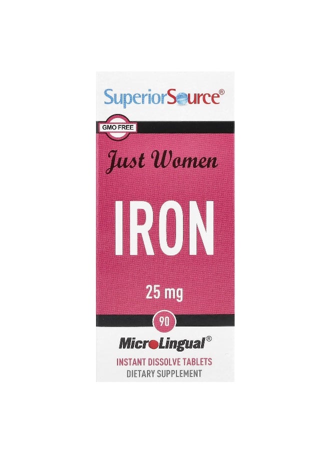 Superior Source Superior Source, Just Women, Iron, 25 mg, 90 MicroLingual® Instant Dissolve Tablets  - Image 1