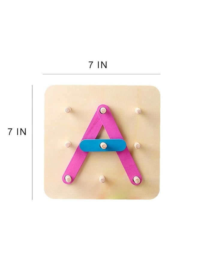 kizh Wooden Letter and Number Construction Activity Set Educational Preschool Toys Shape Color Recognition Pegboard Sorter Set Board Blocks Stack Sort for Toddler Kids Boys Girls Toy  - Image 2