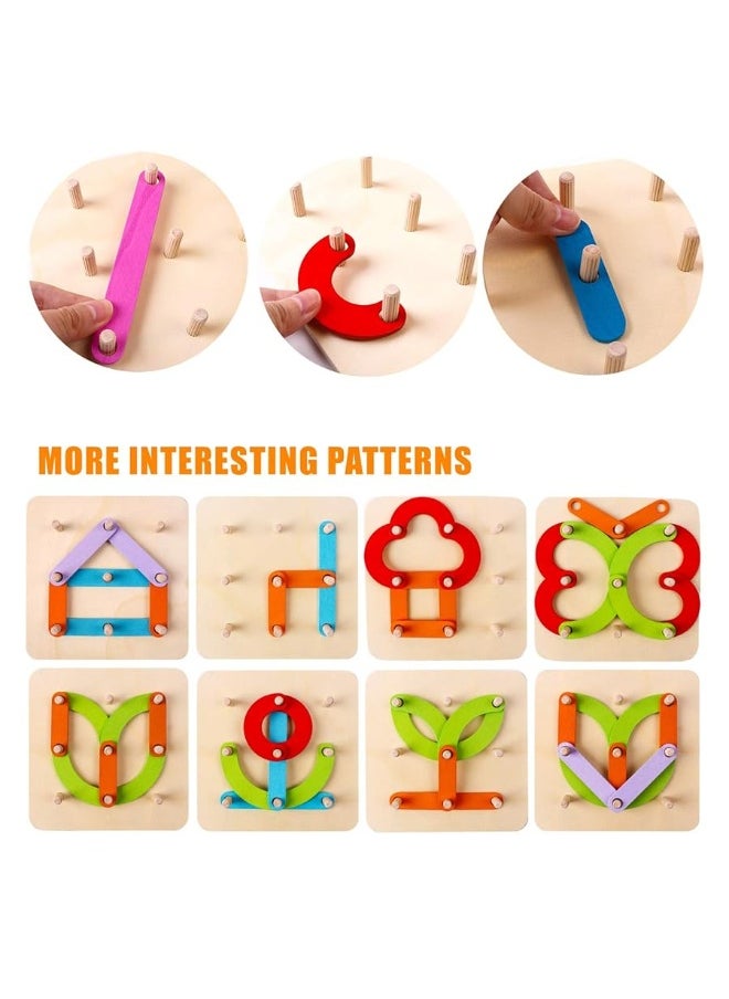kizh Wooden Letter and Number Construction Activity Set Educational Preschool Toys Shape Color Recognition Pegboard Sorter Set Board Blocks Stack Sort for Toddler Kids Boys Girls Toy  - Image 5
