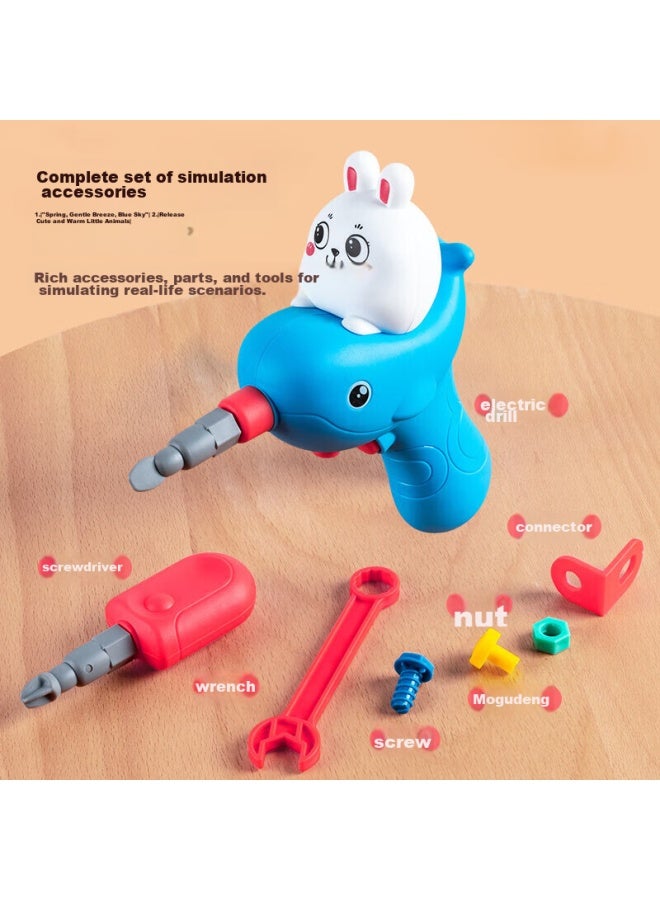 Babamama Dad Mom Children's Electric Screwdriver Toy, Boys' Electric Drill, Disassembly And Assembly Set, Combination Repair Tool Box - Image 2