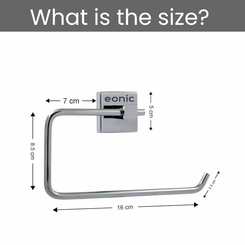 eonic eonic Stainless Steel Napkin Holder for Bathroom Wall Mounted Towel Ring Hanger for Kitchen and Wash Basin Chrome Finish  - Image 2