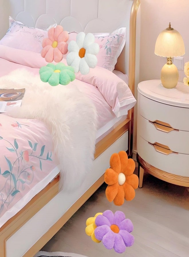 JZNEXD 2 Pcs Flower Pillow Daisy Preppy Throw Pillows Set, Cute Teen Girls Bedroom Preppy Room Decor Aesthetic Decorative Throw Pillows for Bed Sofa Chair Home Decor (Pink & White) - Image 5