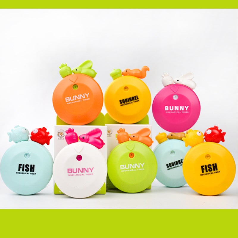 Children'S Cartoon Mechanical Timer Rabbit Squirrel Magnetic Mechanical Timer Student Timer Cooking Reminder - Image 5