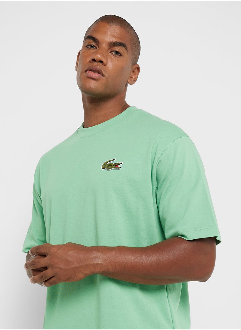 LACOSTE Logo Graphic Crew Neck Short Sleeve T-Shirt  - Image 3
