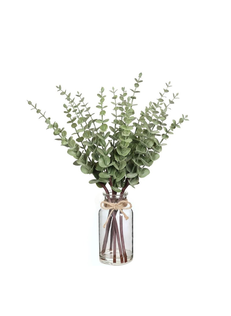 Used For Shelves, Office Desks, Bathrooms, Farmhouse Rooms, Coffee Tables, And Home Decor. Eucalyptus Simulation Flower With Vase Bonsai - Image 1