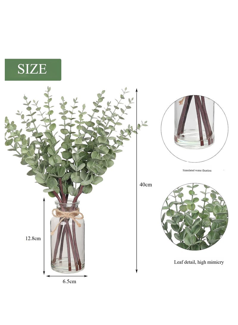 Used For Shelves, Office Desks, Bathrooms, Farmhouse Rooms, Coffee Tables, And Home Decor. Eucalyptus Simulation Flower With Vase Bonsai - Image 2