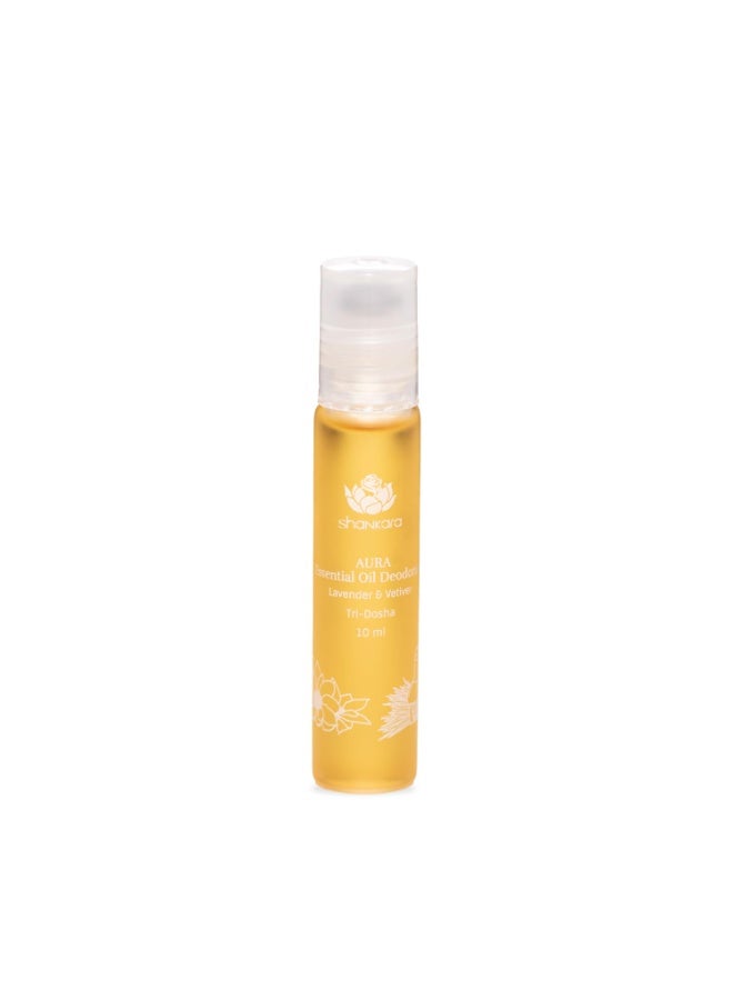 Shankara Aura Lavender and Vetiver Roll-On Oil Deodorant, With Pure Essential Oils, Natural Aromatherapy Fragrance for Long-Lasting Freshness (10ml) - Suitable for Men and Women, All Skin Types, Chemical-Free - Image 1