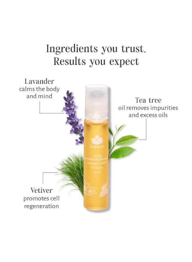 Shankara Aura Lavender and Vetiver Roll-On Oil Deodorant, With Pure Essential Oils, Natural Aromatherapy Fragrance for Long-Lasting Freshness (10ml) - Suitable for Men and Women, All Skin Types, Chemical-Free - Image 3