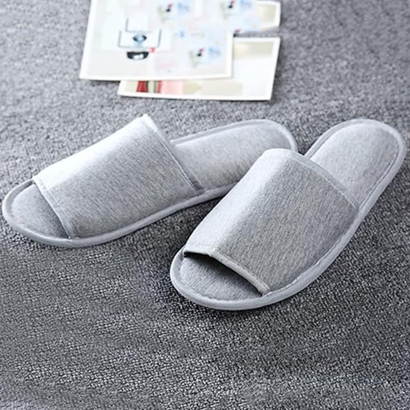 Excefore 2 Pairs Portable Travel Slipper Spa Hotel Open Toe Sandals Non Disposable Foldable Shoes Guest Indoor House Room Business Trip Party Washable Footwear with Bags - Image 5
