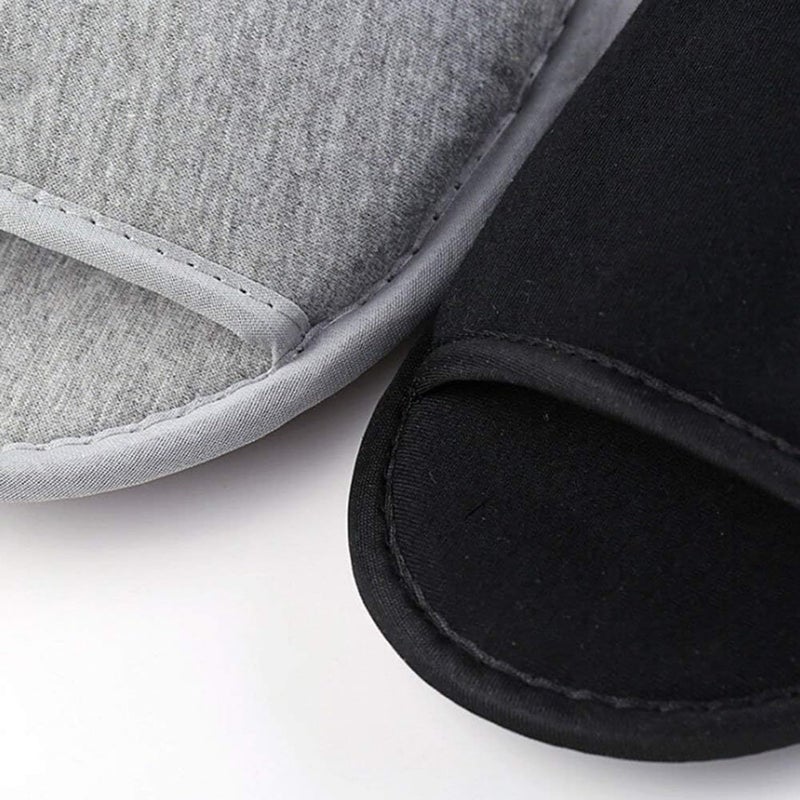 Excefore 2 Pairs Portable Travel Slipper Spa Hotel Open Toe Sandals Non Disposable Foldable Shoes Guest Indoor House Room Business Trip Party Washable Footwear with Bags - Image 3