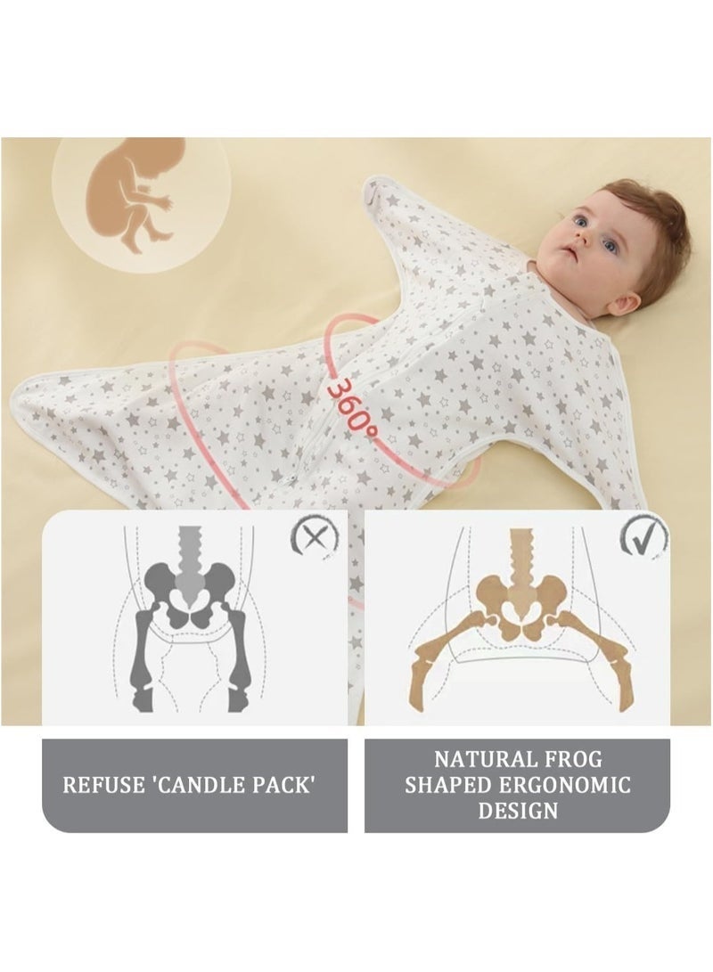 L (65 سم) كيس نوم الطفل Swaddle مع مجموعة القبعة ، مناسبة لمدة 0-3 أشهر ، 3 قطعة من القطن الناعم حزمة Swaddle حديث الولادة ، مناسبة للبنات والفتيان - Image 5