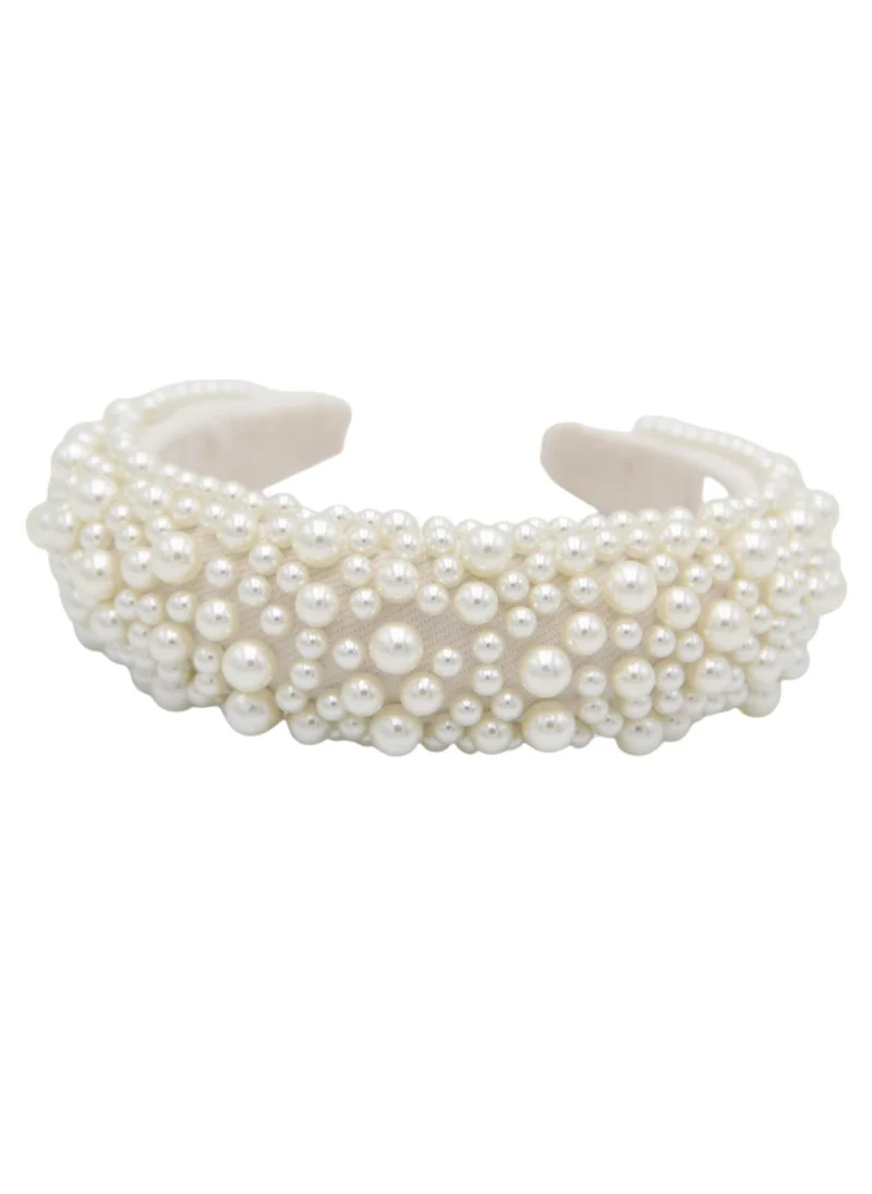 D'Daniela Headband Olivia For Women's and  Girls Off White Pearl