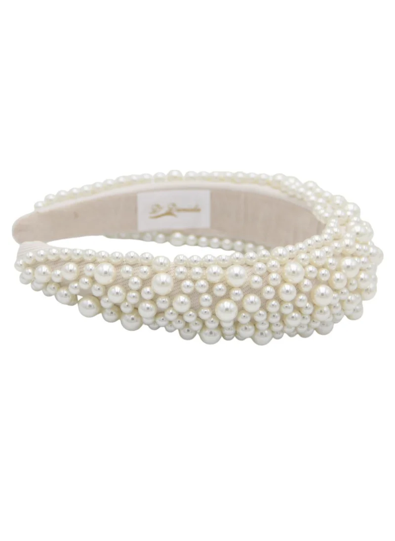 D'Daniela Headband Olivia For Women's and  Girls Off White Pearl