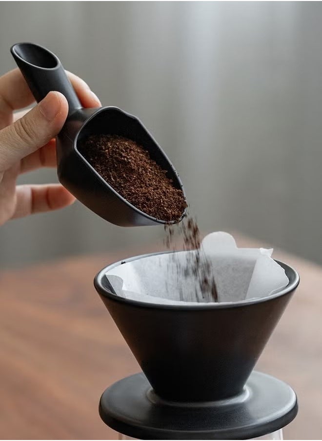 RongXin - Coffee Bean Weighing Tray Ceramic 20g Coffee Bean Measuring Spoon for Scooping Coffee Beans, Coffee Grounds, Tea Powder, Milk Powder, Sugar, Backing Powder, Protein Powder（Black） - Image 1